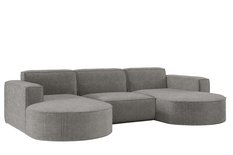Sofa MODENA STUDIO 299x165x78 cm w kształcie U bez funkcji spania do salonu NORDIC ciemnoszara