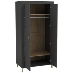 Szafa 96,9x56x193,6 cm  Mossa  dwudrzwiowa czarny do sypialni i pokoju - Miniaturka zdjęcia nr 2