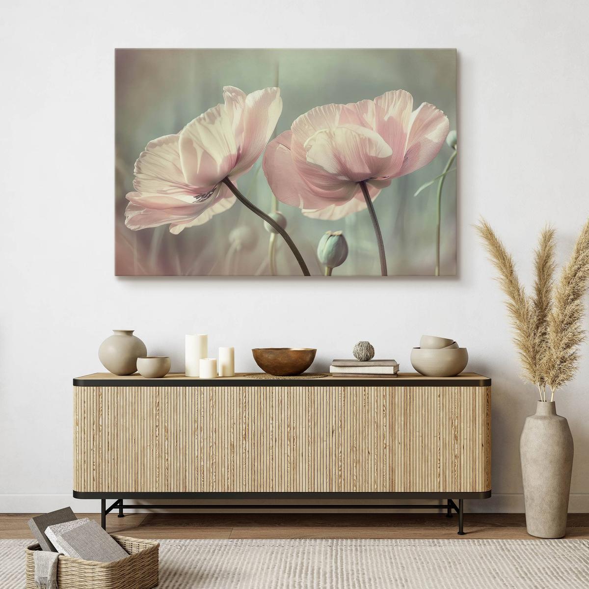 Obraz Na Płótnie Delikatne Kwiaty Pastelowe Tulipany 40x30 Natura nr. 7