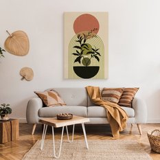 Obraz Na Płótnie Styl Boho Minimalizm Liście Natura Gałązki 30x40cm - Miniaturka zdjęcia nr 3