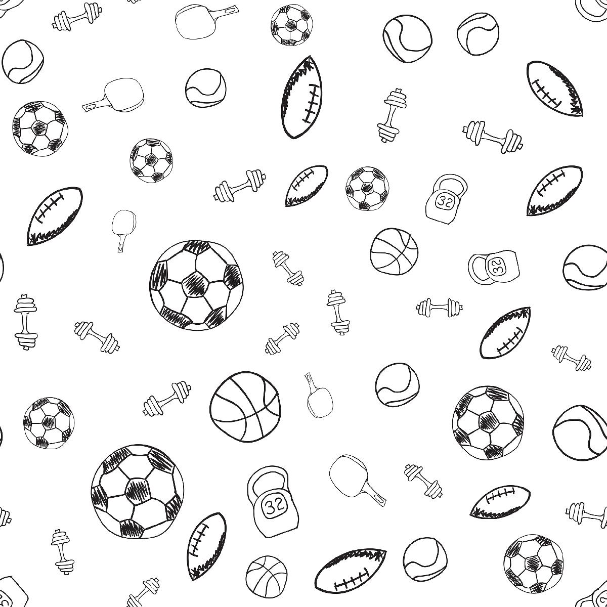 Tapeta do pokoju Chłopca Piłki Dekoracja 3D Nowoczesna nr. 3
