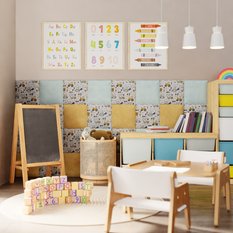 Panele tapicerowane 30x30 cm koparki traktory z nadrukiem dla dzieci na ścianę - Miniaturka zdjęcia nr 7