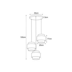 Lampa wisząca K-5172 ETELA 45x100x45 cm do salonu lub pokoju czarny/szary - Miniaturka zdjęcia nr 2