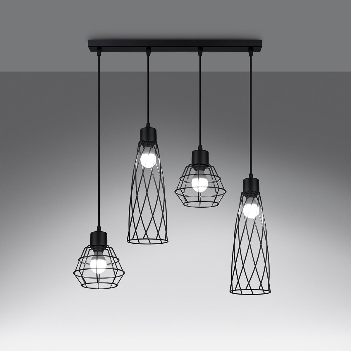 Lampa wisząca SUBA 4L czarna 120x15x58cm nowoczesna E14 do salonu nr. 3