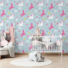 Tapeta dla dziewczynek jednorożce gwiazdy księżyce  - Miniaturka zdjęcia nr 4