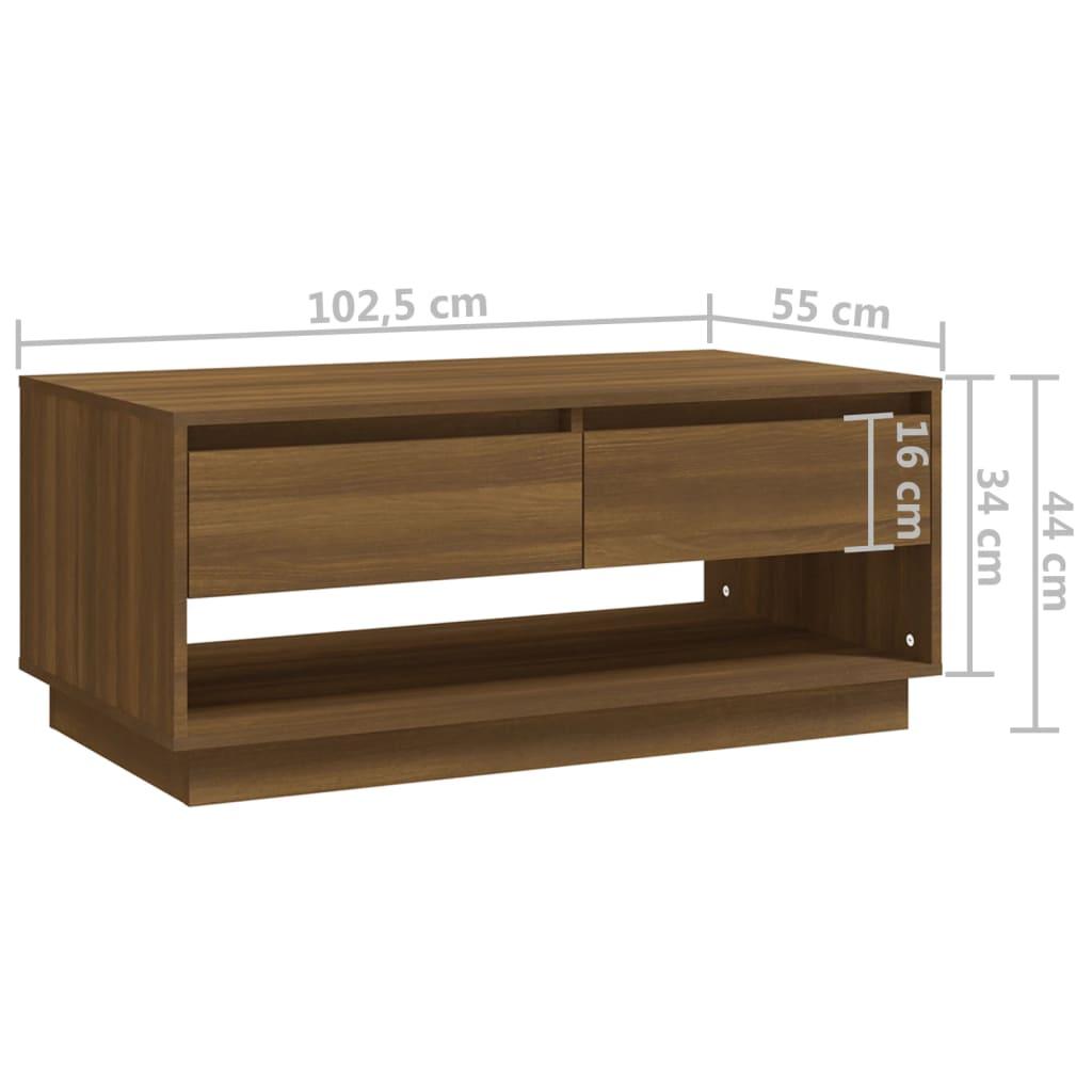 Stolik kawowy 102,5x55,44 cm z dwoma szufladami z płyty wiórowej xxxxx brązowy dąb sonoma salonu nr. 9