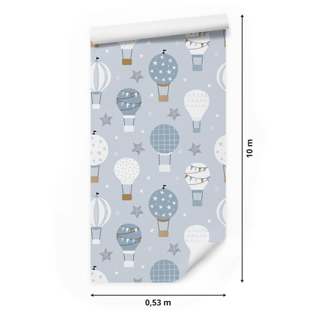 Tapeta Dziecięca Kolorowe BALONY Gwiazdki Niebo  nr. 2
