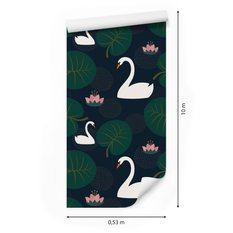Tapeta, Abstrakcyjne Łabędzie, dekoracja idealna do Pokoju dziecka - Miniaturka zdjęcia nr 2