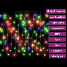 vidaXL Zasłona świetlnych sopli, 10 m, 400 kolorowych diod LED - Miniaturka zdjęcia nr 5