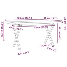 Stolik kawowy 100x50x45,5 cm nogi w kształcie litery X lite drewno do salonu - Miniaturka zdjęcia nr 10