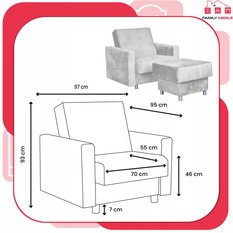 Fotel rozkładany z podnóżkiem Alicja poczekalnia - Miniaturka zdjęcia nr 8