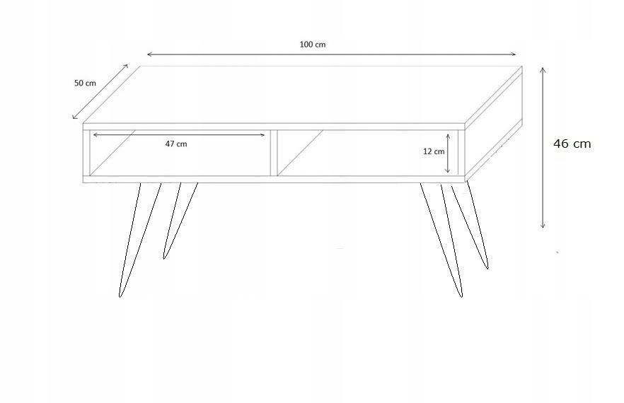 Stolik kawowy Isla artisan czarny 100x50x46 cm nr. 5