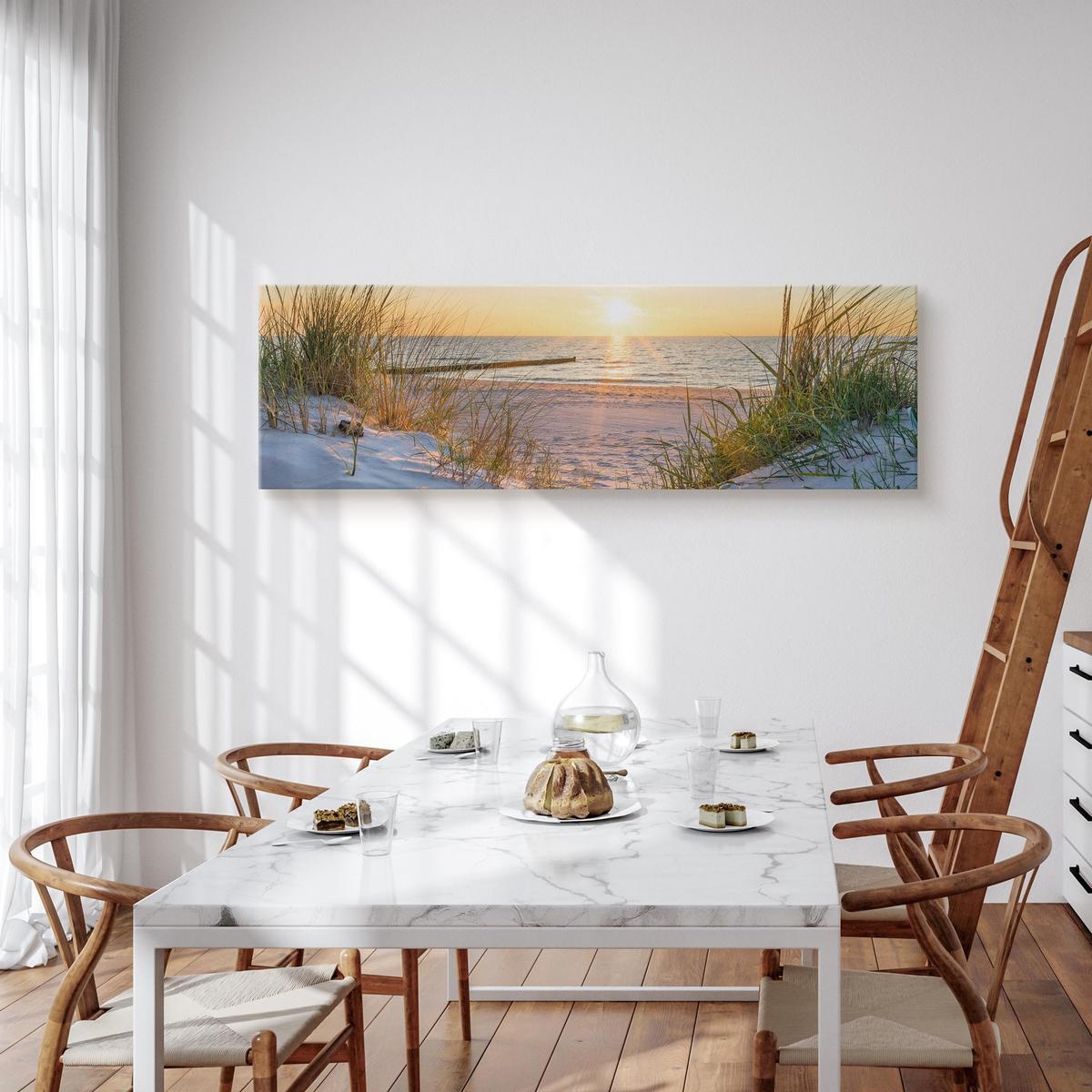 Obraz Do Salonu PLAŻA Morze Zachód Słońca Panorama Pejzaż 145x45cm nr. 7