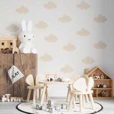NAKLEJKA NA ŚCIANĘ DO POKOJU DZIECKA 120x60 BEŻOWE CHMURKI - Miniaturka zdjęcia nr 4