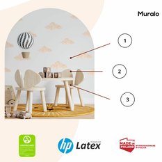 NAKLEJKA NA ŚCIANĘ DO POKOJU DZIECKA 120x60 BEŻOWE CHMURY OZDOBA - Miniaturka zdjęcia nr 7