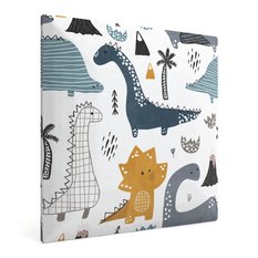 Panele tapicerowane 30x30 cm dinozaury z nadrukiem dla dzieci na ścianę  - Miniaturka zdjęcia nr 1
