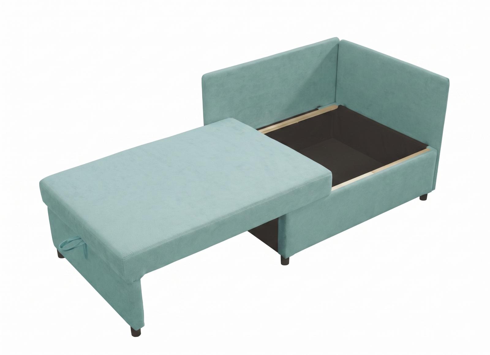 Sofa rozkładana dziecięca Viluś 106x75x80 cm narożnik jednoosobowy do pokoju z funkcją spania i przechowywania dla dzieci miętowy nr. 6