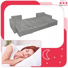 Narożnik Bella BIG 298x74x140 cm kształt U z funkcją spania i przechowywania Angel szary - Miniaturka zdjęcia nr 7