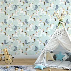Tapeta W Stylu Skandynawskim JEDNOROŻCE Księżyce  - Miniaturka zdjęcia nr 8