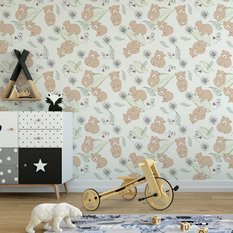 Tapeta Dziecięca MISIE Ptaszki Zwierzątka Rośliny 53x1000  - Miniaturka zdjęcia nr 3