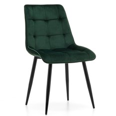 Krzesło CHIC zielone tapicerowane welurowe aksamit do jadalni lub salonu 