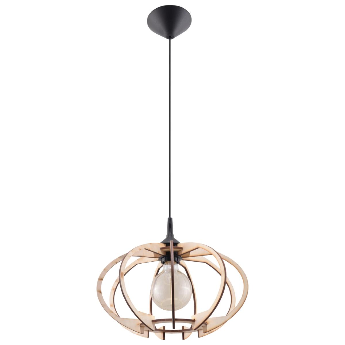 Lampa wisząca MANDELINO naturalne drewno 90x30x30cm nowoczesna E27 do salonu