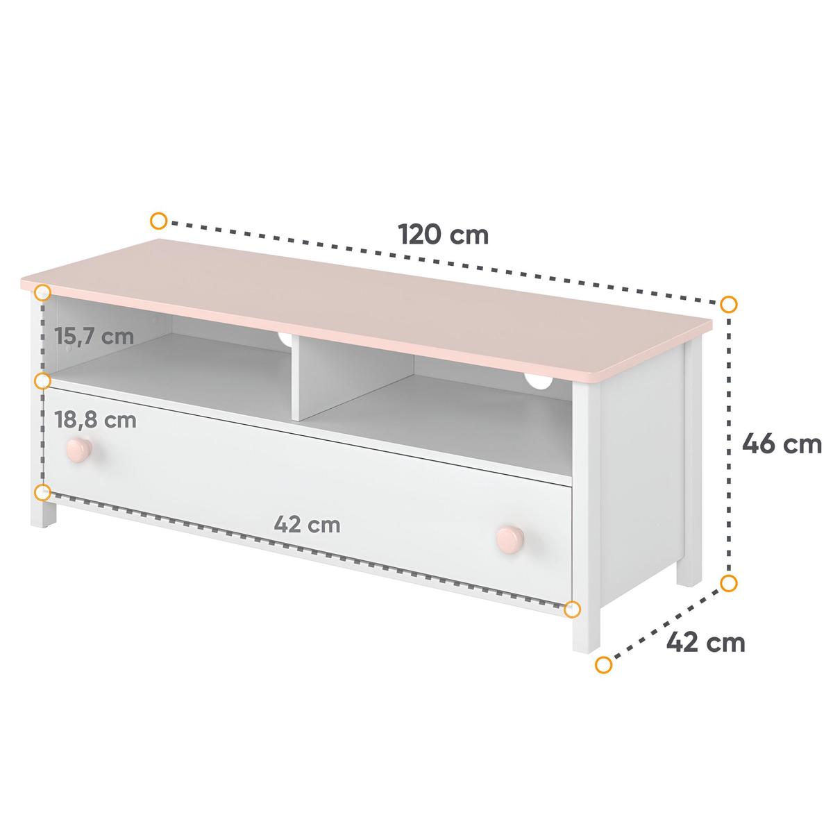 Szafka RTV 120x40x45 cm 1s Luna z szufladą biała do salonu nr. 4