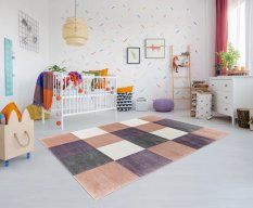 Dywan dziecięcy Checker Rosa 120x180 cm do pokoju dziecięcego kolorowe kwadraty