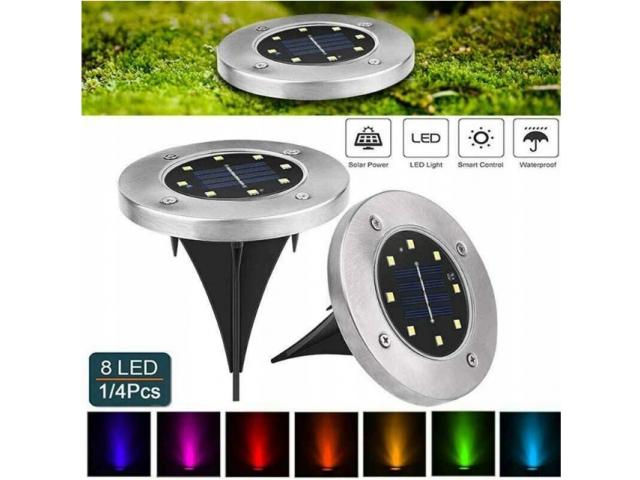 Lampki solarne gruntowe 8 Led RGB ogrodowe 4 szt nr. 2