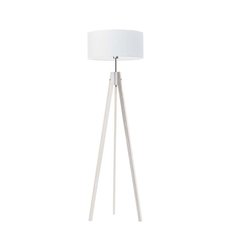 Lampa podłogowa 40x40x138 cm HAITI ekologiczna ręczne wykonanie z abażurem z tkaniny abażur szary stelaż heban do salonu sypialni biura - Miniaturka zdjęcia nr 1