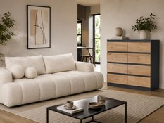 Komoda 100 cm MARTUSIA 100x100x40 cm z szufladami 8 szuflad dąb artisan antracyt do sypialni i salonu - Miniaturka zdjęcia nr 6