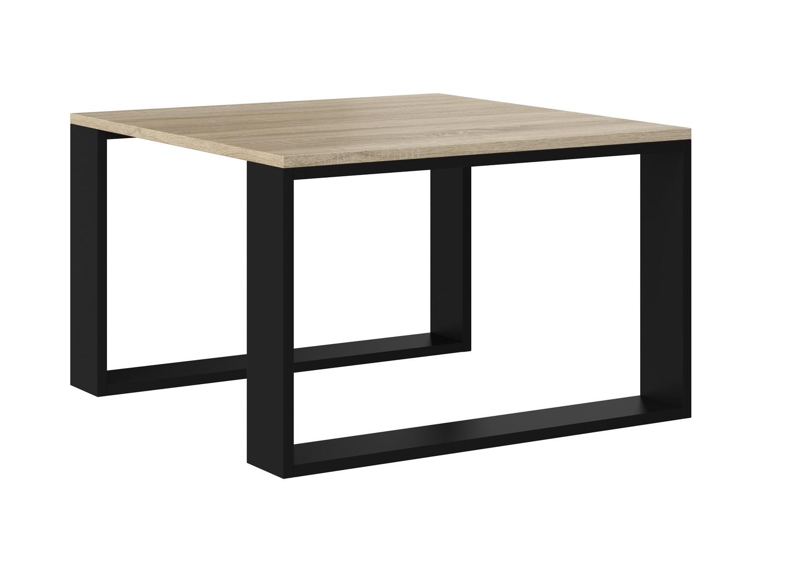 Stolik kawowy ława loft Modern Mini 67x67x40 cm klasyczny dąb sonoma czarny do pokoju nr. 3