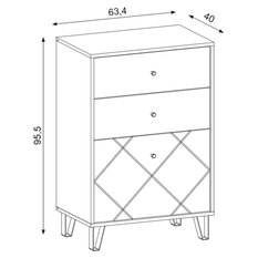 Szafka Bilbao 63 cm do salonu do salonu dąb artisan biały mat - Miniaturka zdjęcia nr 11