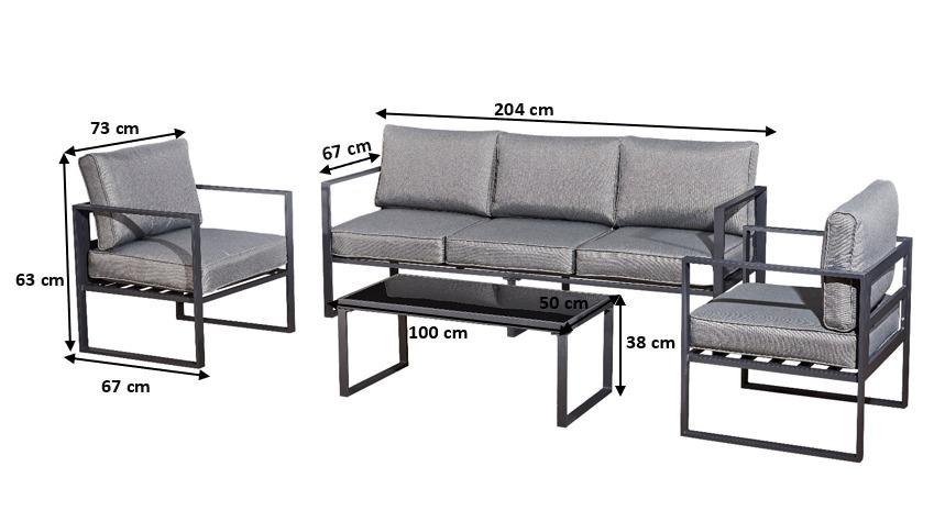 Zestaw mebli ogrodowych MOSTRARE GRANDE na taras do ogrodu białe aluminium nr. 3