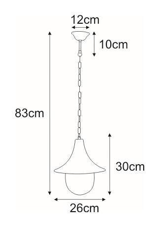 Lampa ogrodowa wisząca K-8126 / BOSTON 26x83x26 cm do ogrodu czarny/złoty nr. 2