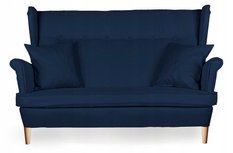 Zestaw wypoczynkowy mebli ARI 149x104x92 cm uszak sofa fotele pufy do salonu Twist granatowy - Miniaturka zdjęcia nr 2