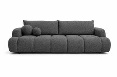 Kanapa z funkcją spania Mediolan 250x112x90 cm rozkładana trzyosobowa sofa tkanina LOOP ciemnoszara - Miniaturka zdjęcia nr 5