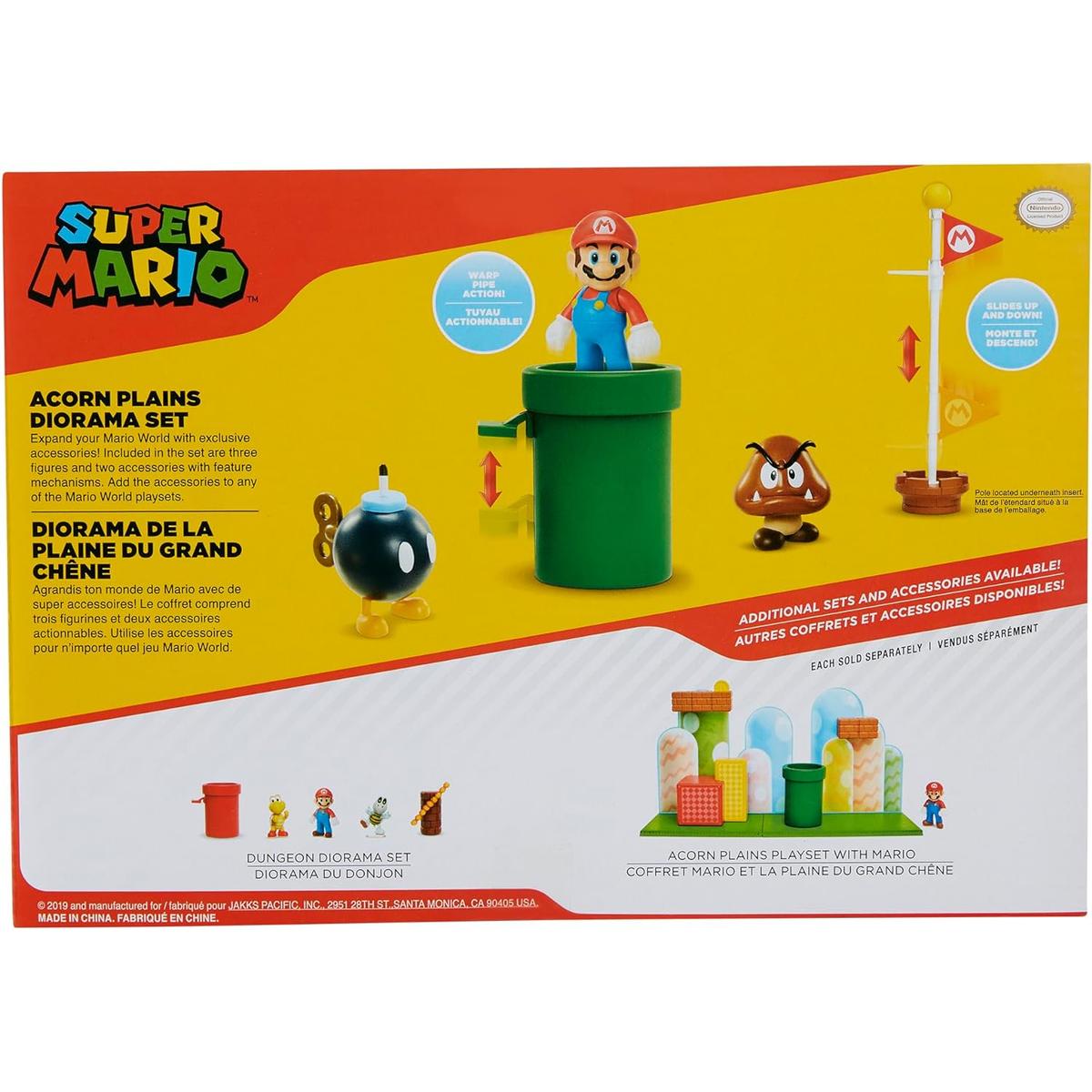 FIGURKI MARIO + GOOMBA + BOB-OMB SUPER MARIO JAKKS PACIFIC ACORN PLAINS DIORAMA SET  nr. 8