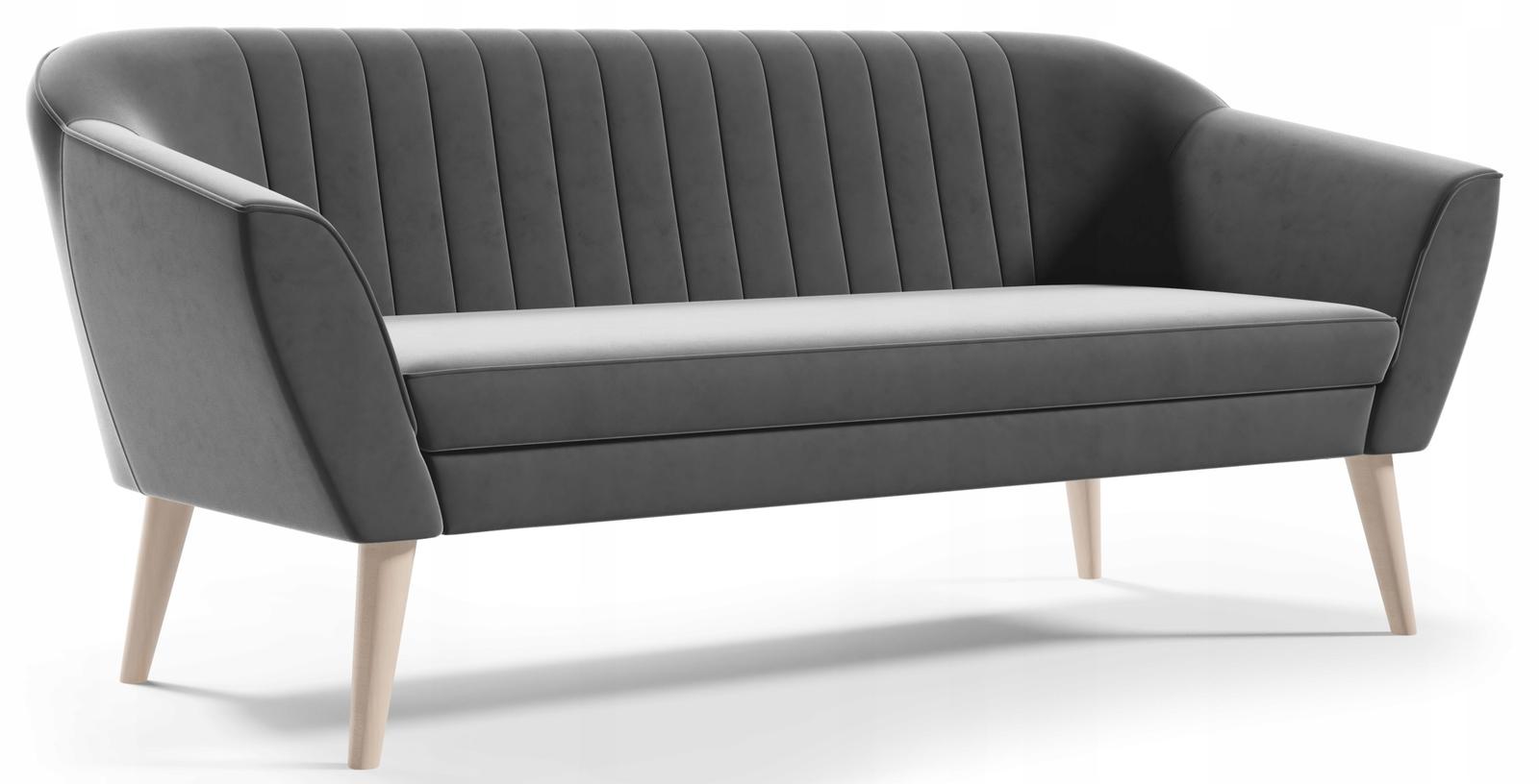 Sofa KAYA 180x70x75  cm trzyosobowa w stylu skandynawskim RIVIERA niebieska do salonu nr. 4