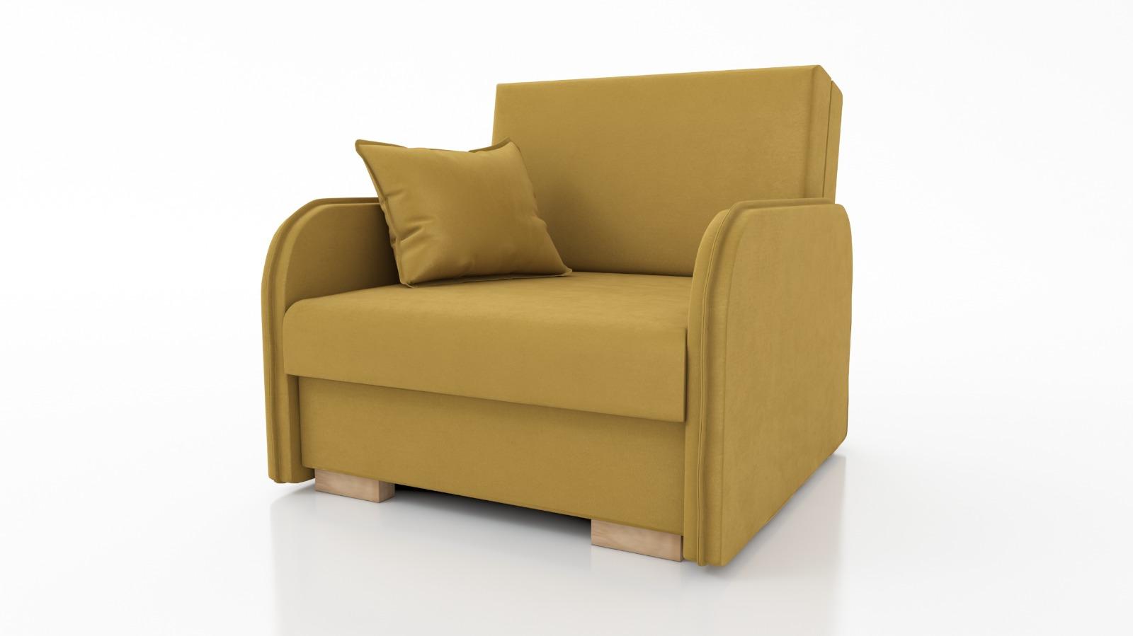Sofa Gold 98x100x90 cm z funkcją spania do salonu rozkładana kronos miodowa