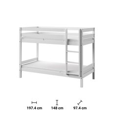 Łóżko 197,4x97,4x148 cm piętrowe Olaf biały do salonu - Miniaturka zdjęcia nr 2