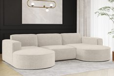 Sofa MODENA STUDIO 299x165x78 cm w kształcie U bez funkcji spania do salonu NORDIC beżowa - Miniaturka zdjęcia nr 2