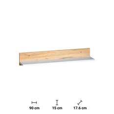 Szafka wisząca 90x17,6x15 cm półka biały brylantowy jesion górski do pokoju - Miniaturka zdjęcia nr 2