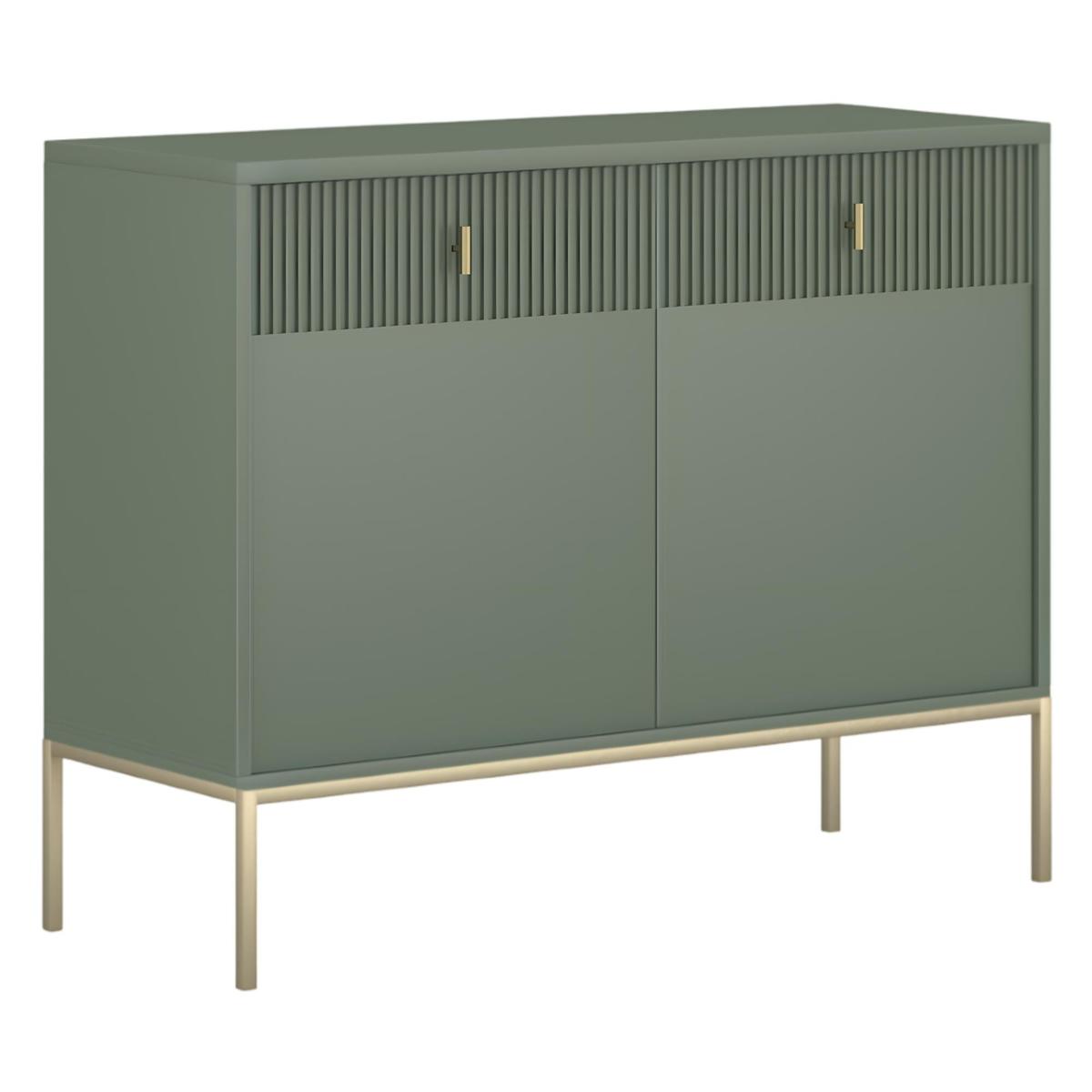 Komoda Maggiore 104 cm do sypialni garderoby smoke green złoty