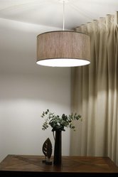 Lampa wisząca 40cm LEN LIGHT kremowa do salonu - Miniaturka zdjęcia nr 6