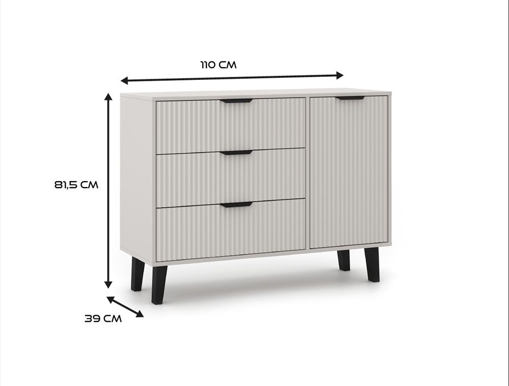 Komoda Scandi 81,5x110x39 cm do salonu kaszmir beż nr. 2