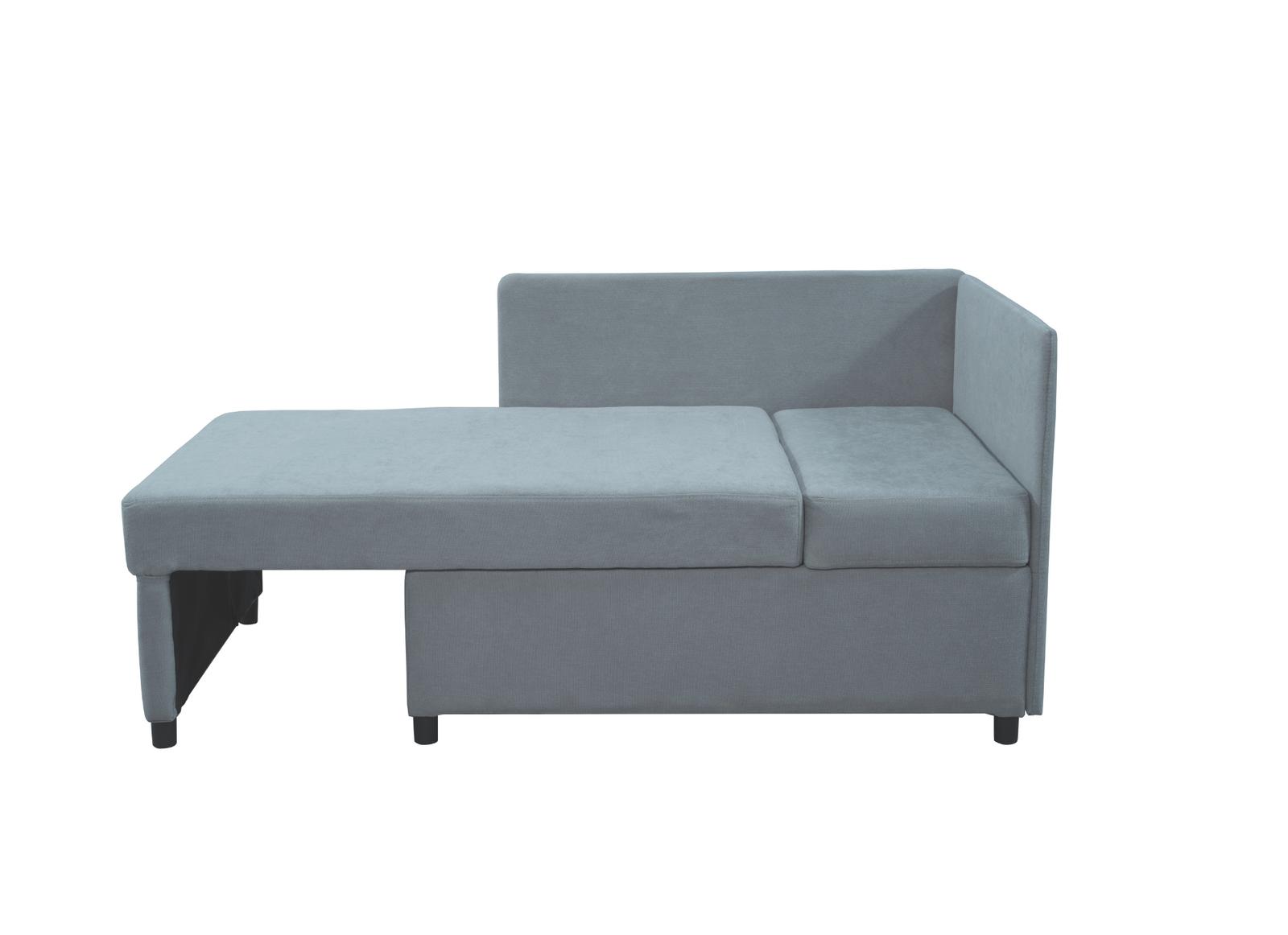 Sofa Viluś 106x75x80 cm szary rozkładana sofa narożna jednoosobowa z funkcją spania i pojemnikiem na pościel nr. 9