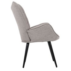 Fotel VIA tapicerowany wypoczynkowy 69x63x89 cm do salonu biura nogi czarne, jasnoszary - Miniaturka zdjęcia nr 5