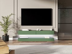 Szafka rtv Fly Smoke Green 140 cm wisząca do salonu zielony - Miniaturka zdjęcia nr 7