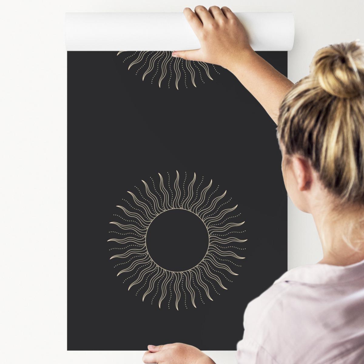 Tapeta Do Sypialni Minimalistyczny Wzór SŁOŃCE nr. 4